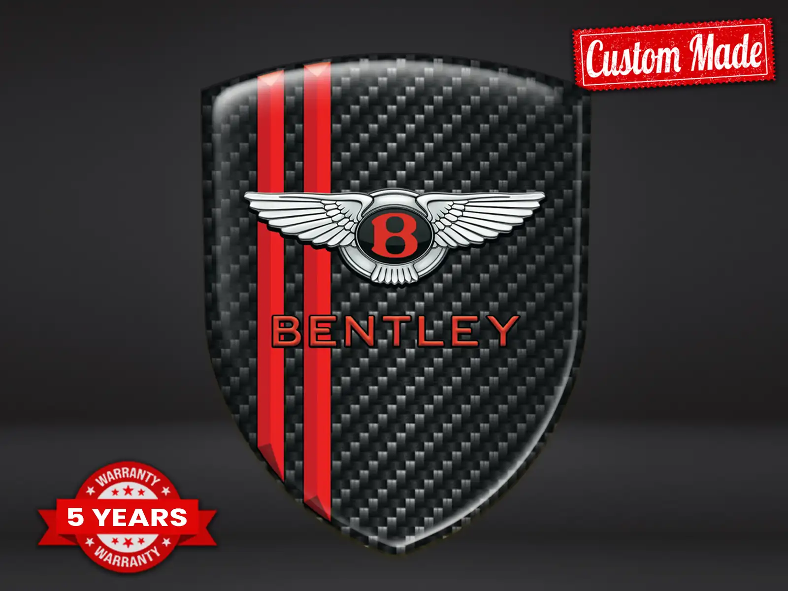 Bentley Harz Domes Sticker Premium Design Glänzende Labels